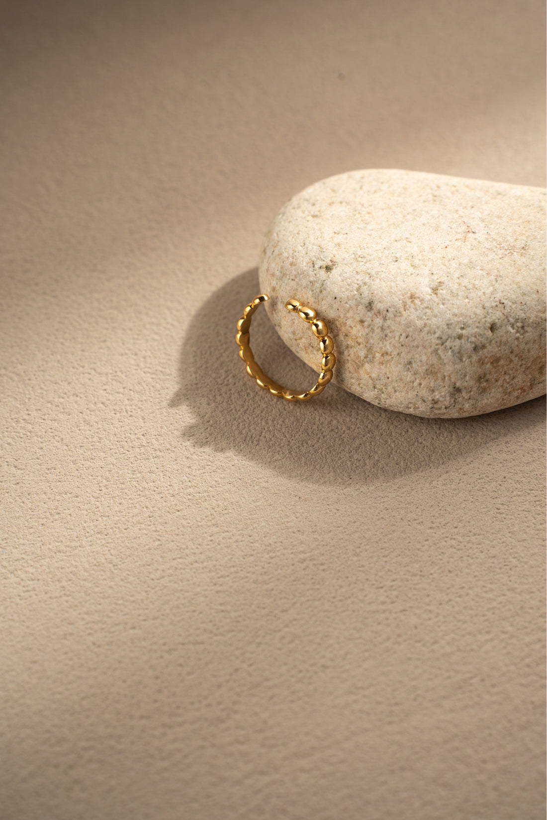 Polished Bead Ring – Dainty 925 Silver Earrings in Gold or Silver – View 4 | ARTTOO STUDIO