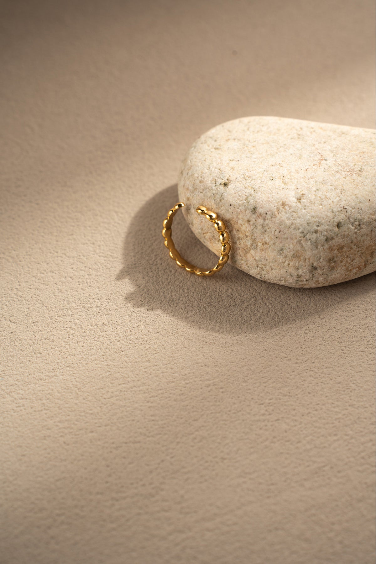 Polished Bead Ring – Dainty 925 Silver Earrings in Gold or Silver – View 4 | ARTTOO STUDIO