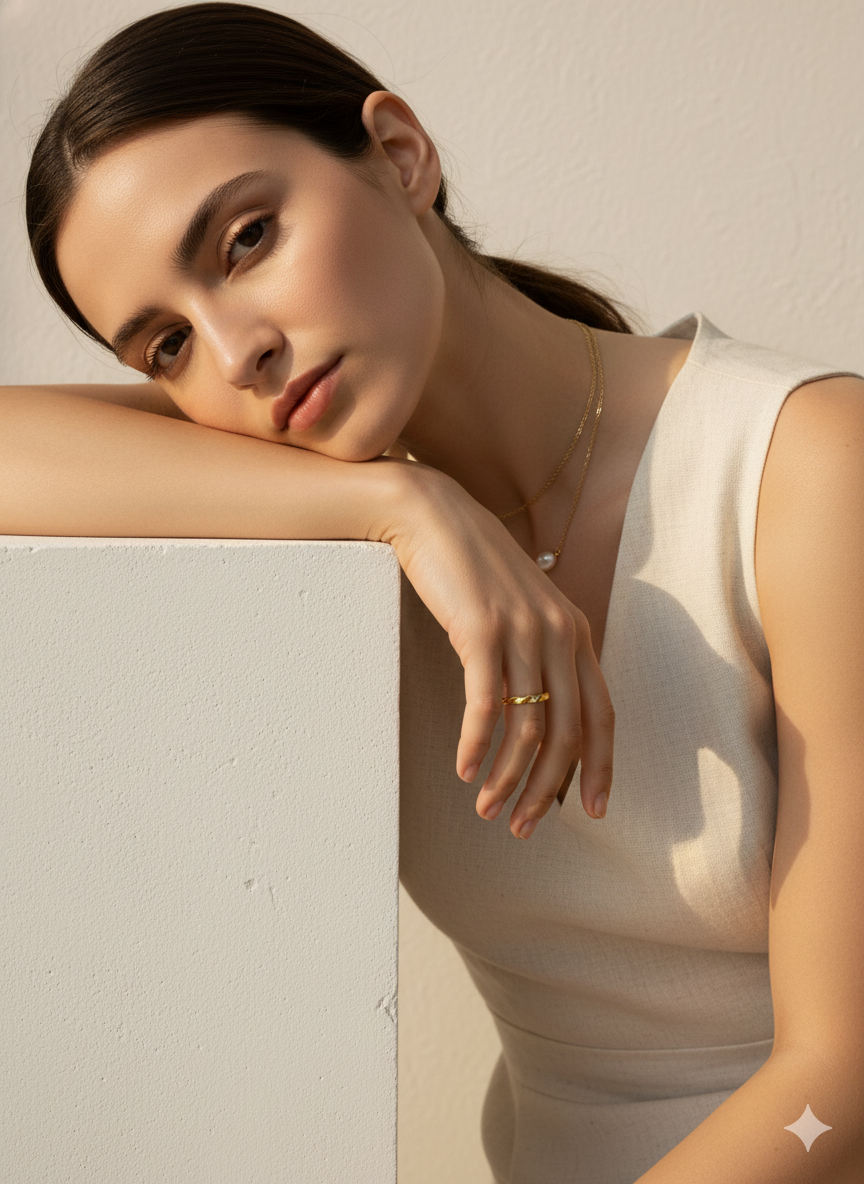 Twist of Light Adjustable Ring – 925 Silver with 18K Gold/White Gold Plating – Lifestyle & On-Model Look | ARTTOO STUDIO