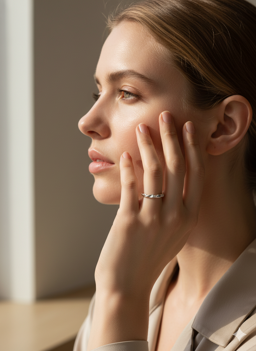 Twist of Light Adjustable Ring – 925 Silver with 18K Gold/White Gold Plating – View 5 | ARTTOO STUDIO