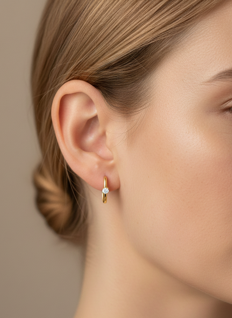 LUMI Whisper Hoops – Dainty 925 Silver Earrings in Gold or Silver – View 5 | ARTTOO STUDIO