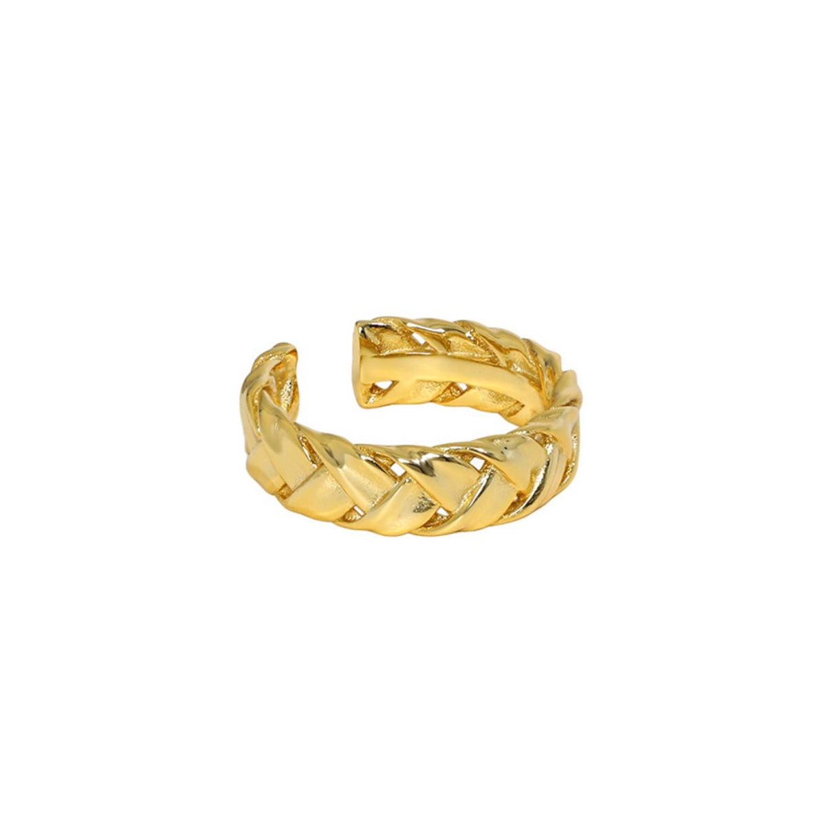 Woven Trace Adjustable Ring – 925 Silver with 18K Gold Plating – View 7 | ARTTOO STUDIO
