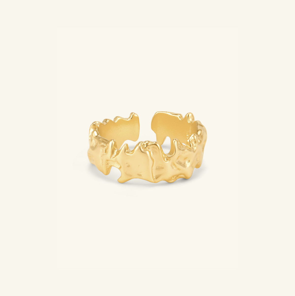 Mountain Texture Adjustable Ring – 18K Gold Vermeil on 925 Silver – Minimalist Jewelry | ARTTOO STUDIO