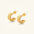 Irregular C-Shaped Hoop Earrings – 18K Gold Vermeil on 925 Silver – Minimalist Jewelry | ARTTOO STUDIO
