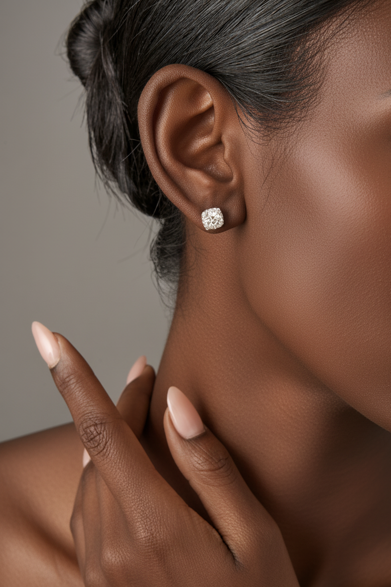 Birthstone Mini Stud Earrings – 925 Silver with Cubic Zirconia – Lifestyle & On-Model Look | ARTTOO STUDIO