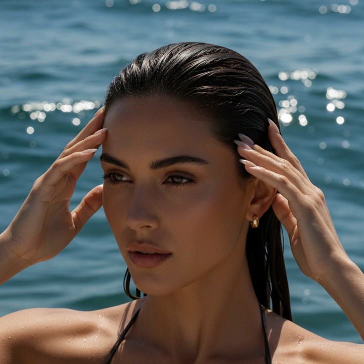 Glint Ripple Hoop Earrings – 925 Silver with 18K Gold Plating – Lifestyle & On-Model Look | ARTTOO STUDIO