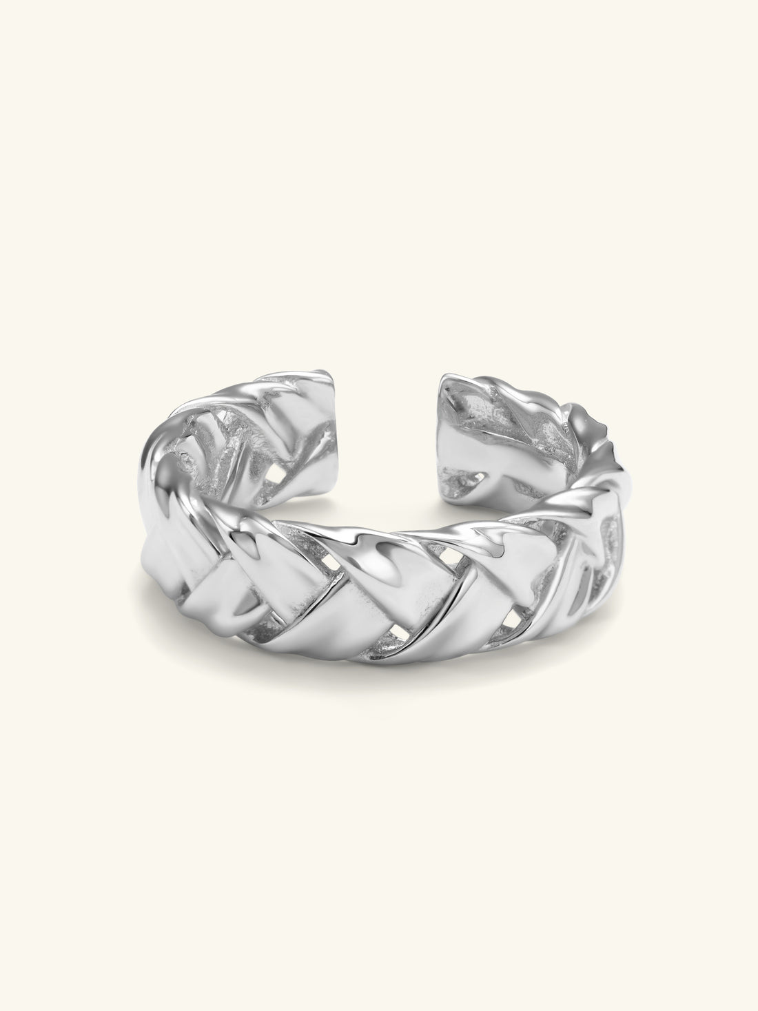 Woven Trace Adjustable Ring – 925 Silver with 18K Gold Plating – Minimalist Jewelry | ARTTOO STUDIO